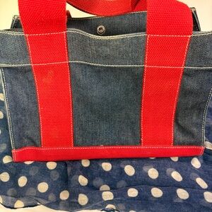 Old Navy Denim Tote with Red Accents